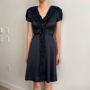 Vintage Betsey Johnson black silk midi dress